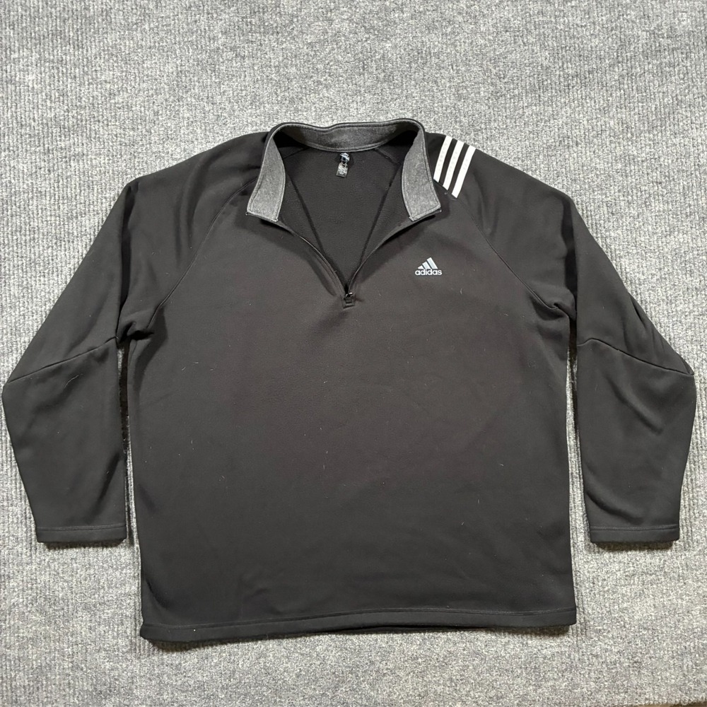 Adidas Golf Mens Athletic Jacket Size 2XL Black Pullover Quarter Zip Performance